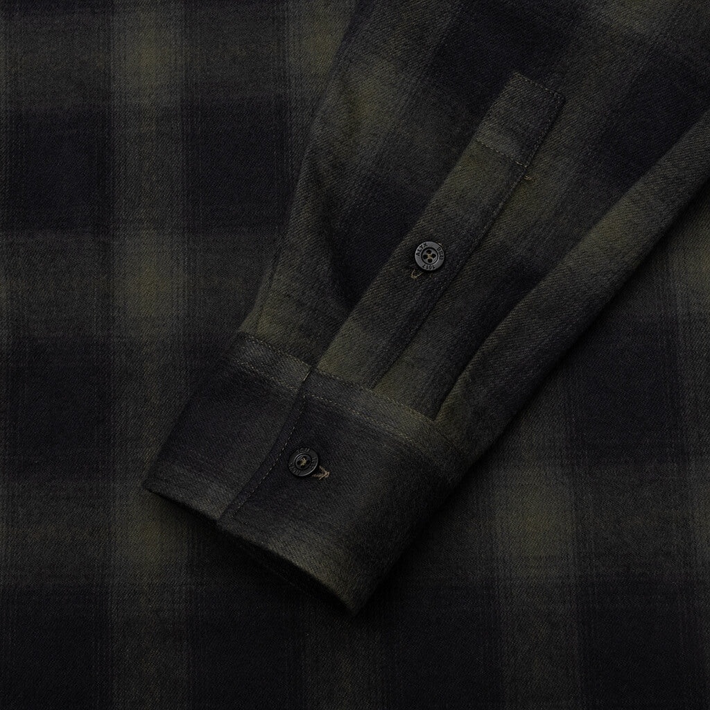 GRAPHIC FLANNEL SHIRT - MILITARY GREEN - 5
