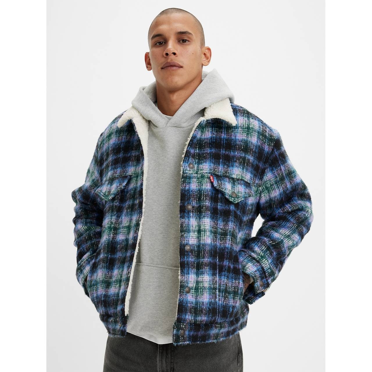 VINTAGE RELAXED FIT SHERPA TRUCKER JACKET - 2
