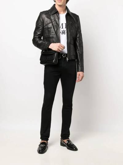 AMIRI zip-up leather jacket outlook