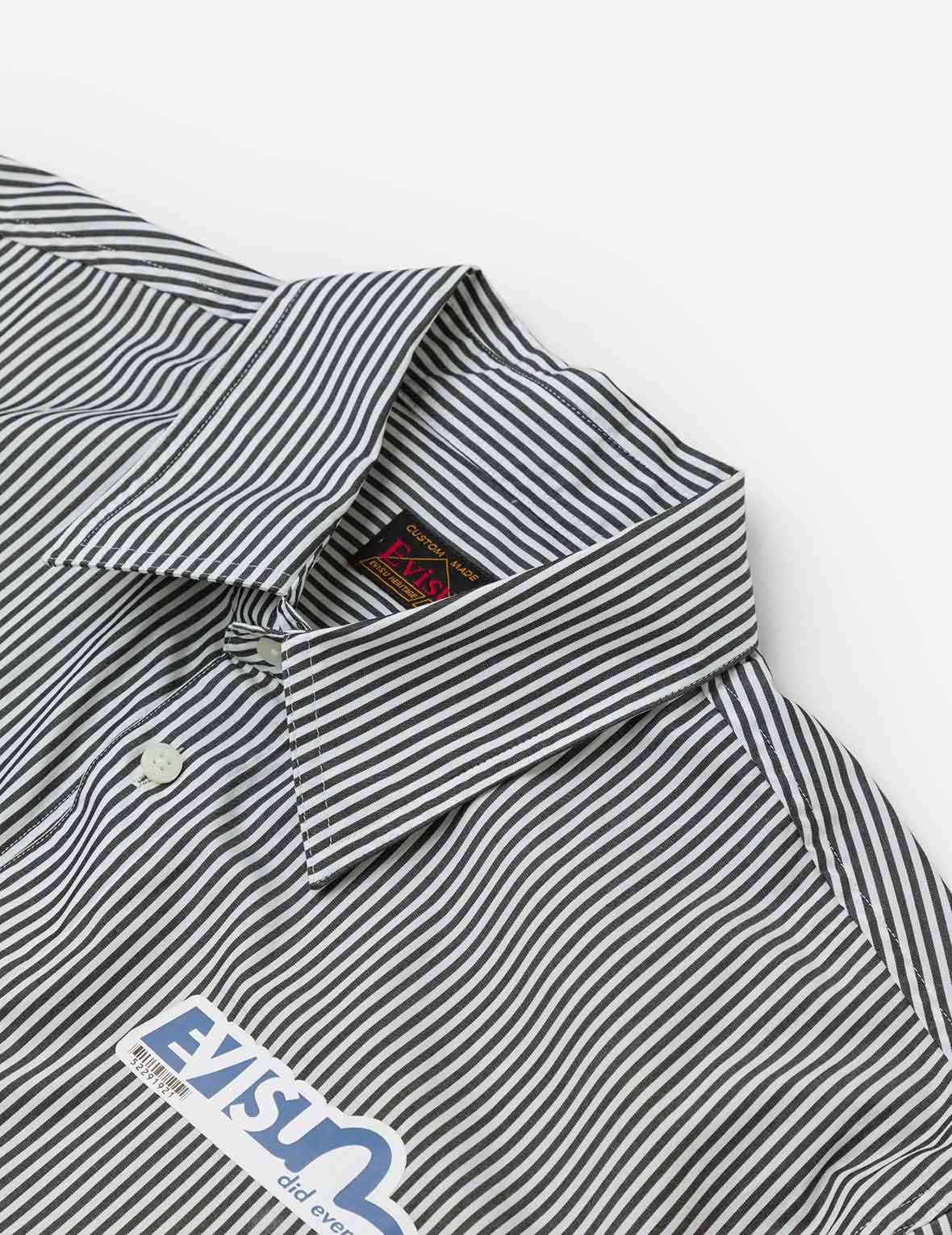 Two-tone Striped Oversized  Short-sleeve Shirt - 2