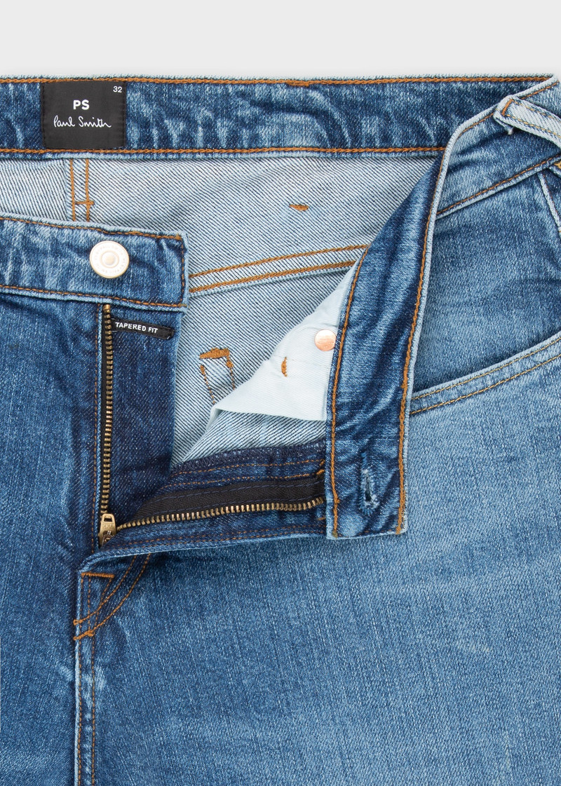 Tapered-Fit Mid-Wash Jeans 3