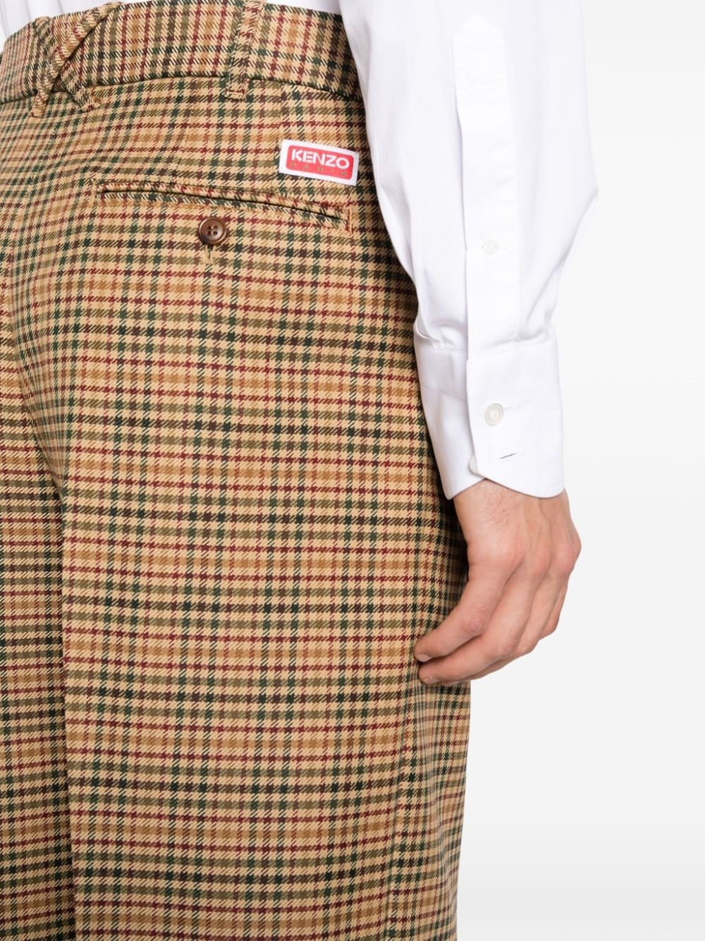 checkered pleated tailored trousers - 5