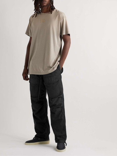 Fear of God Leather-Trimmed Cotton Drawstring Cargo Trousers outlook