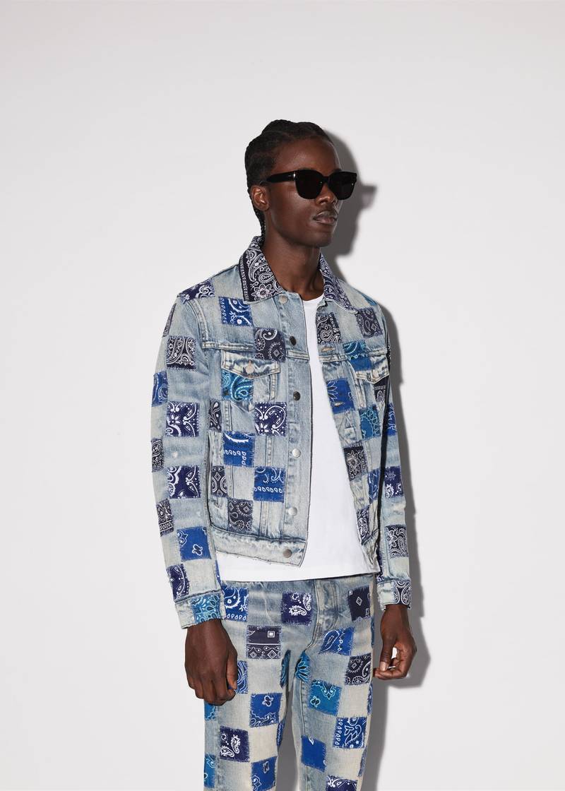 BANDANA CHECK TRUCKER JACKET 5