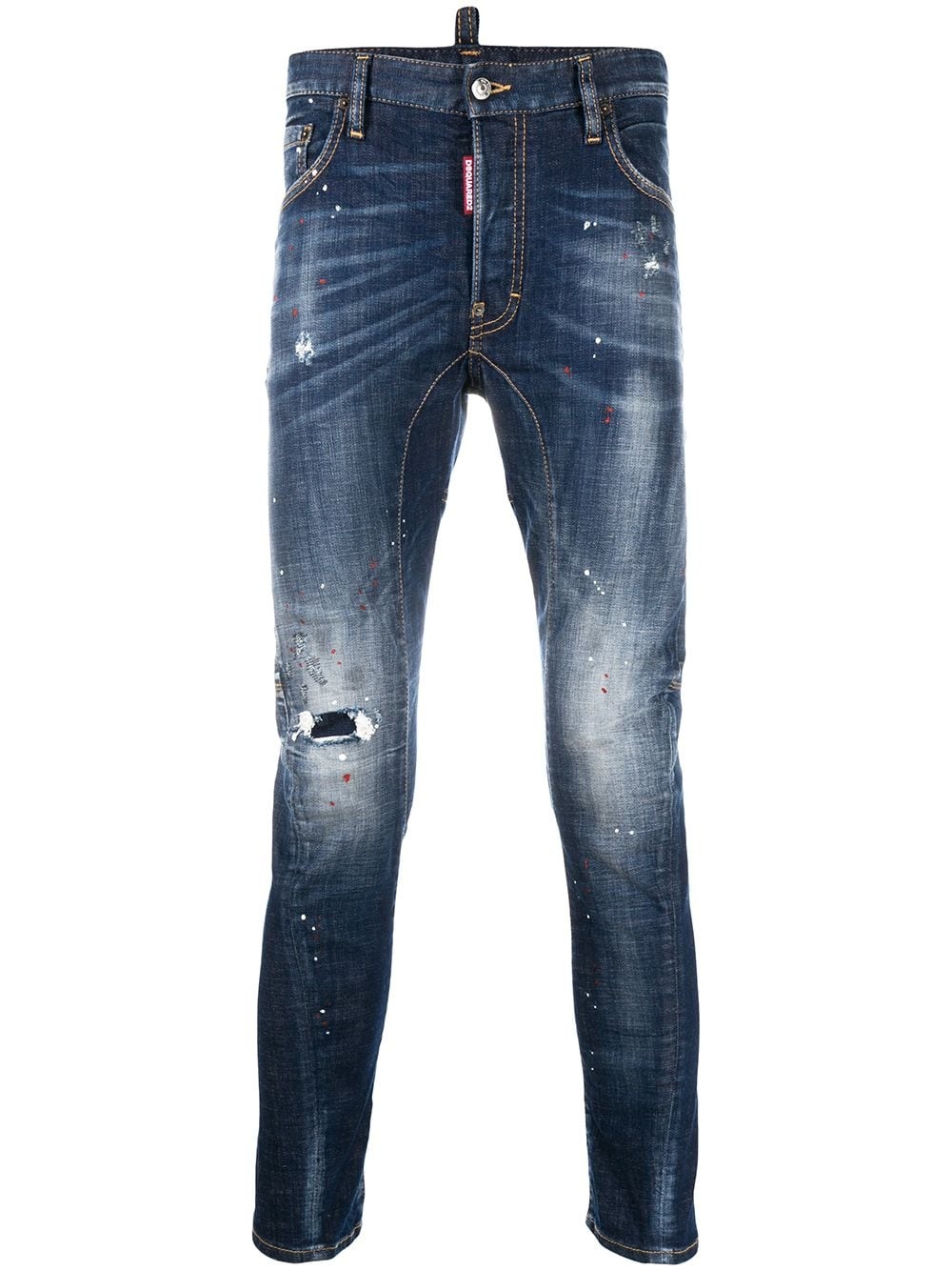 paint-splatter slim jeans - 1