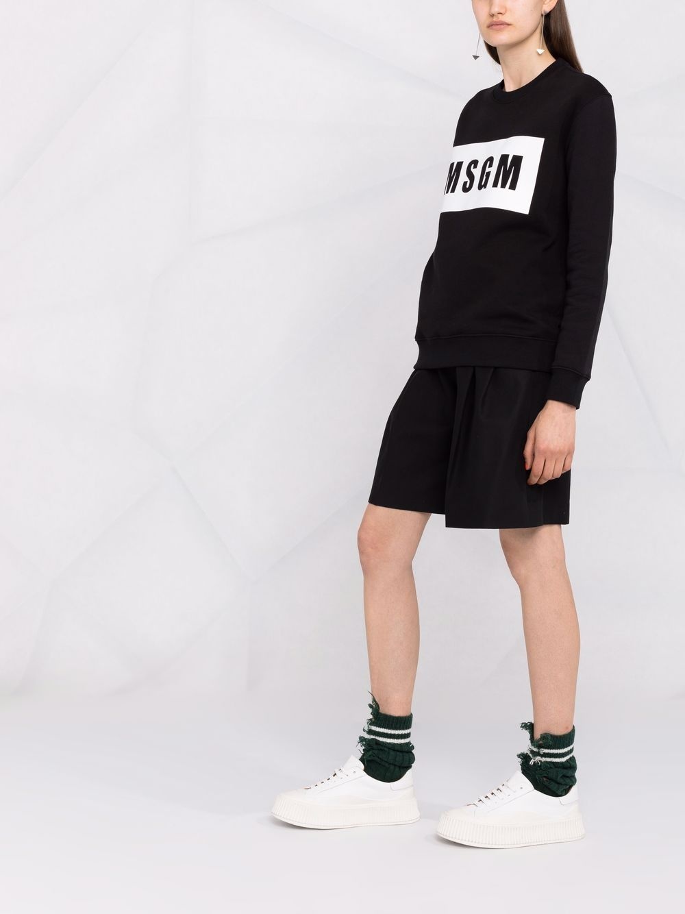 logo-print cotton sweater - 4
