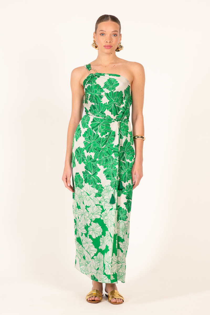 Long Dress Fanny - Green Flower Bunch 1