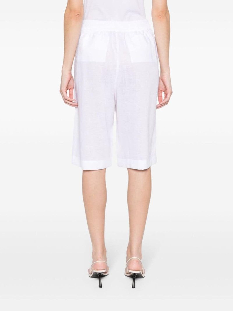 elasticated-waistband linen shorts 4