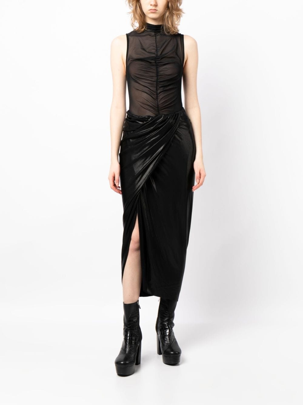 high-waisted draped skirt - 2