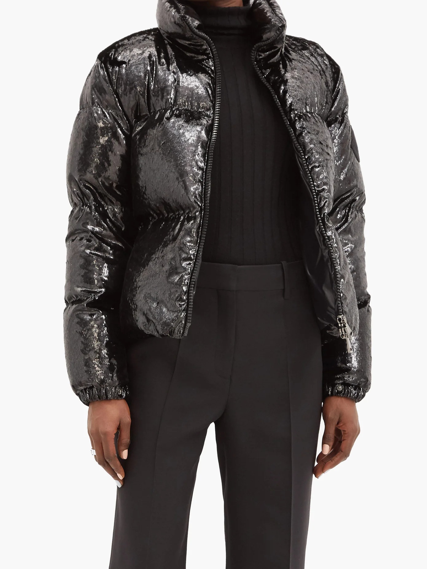 Rimac metallic-velvet high-neck quilted jacket - 6