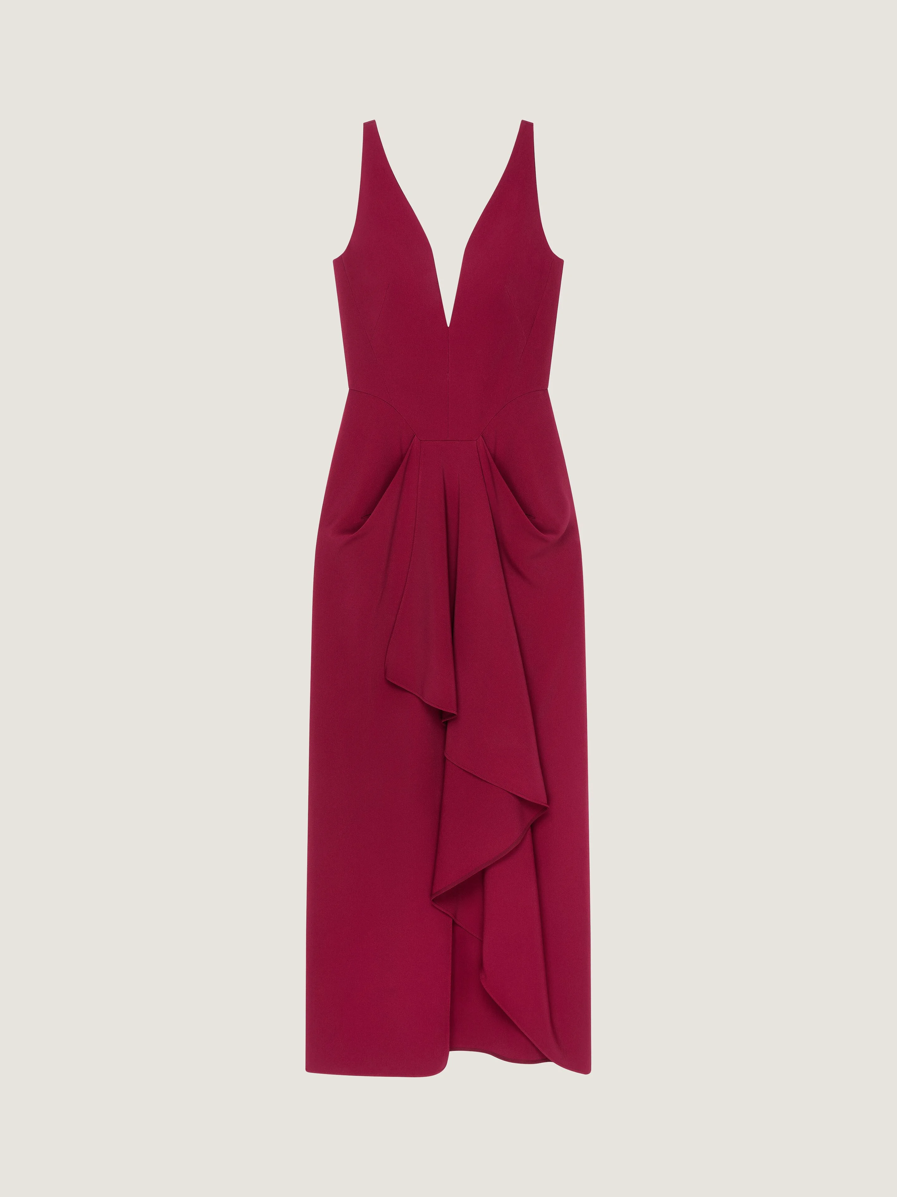 LONG WRAPPED DRESS IN CREPE CADY - 1