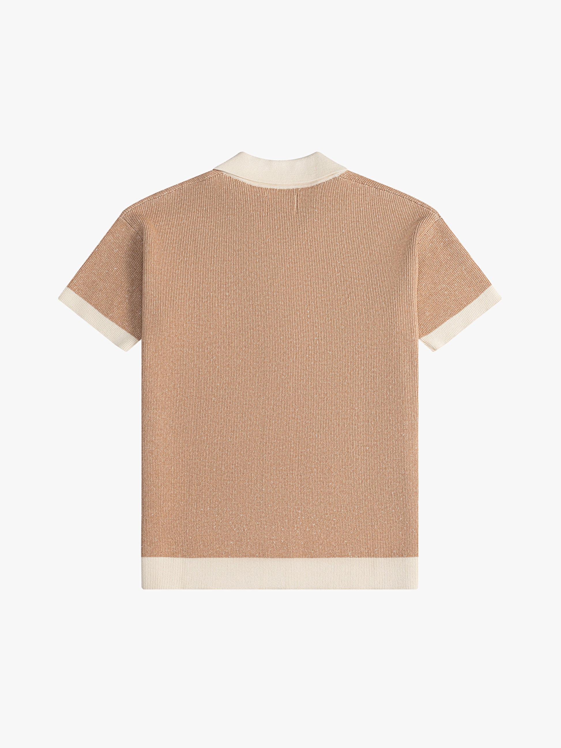 CONTRAST KNIT BUTTON-UP POLO - 5