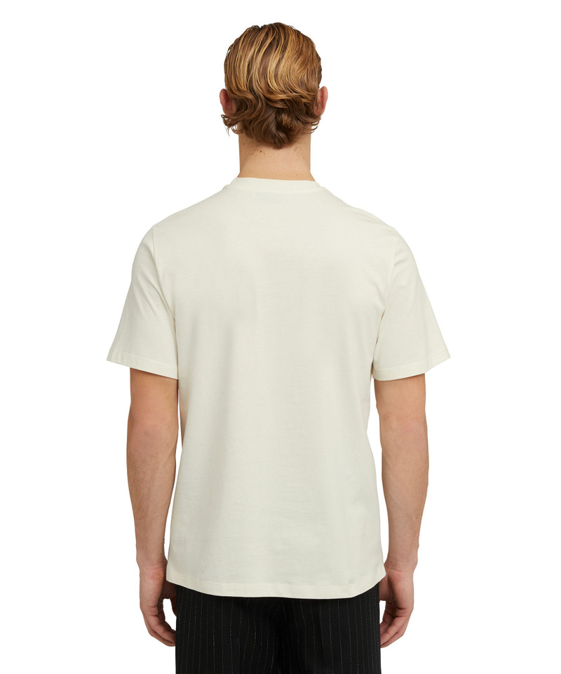 Cotton crewneck t-shirt wth MSGM brushstroke logo positioned at the neck 3