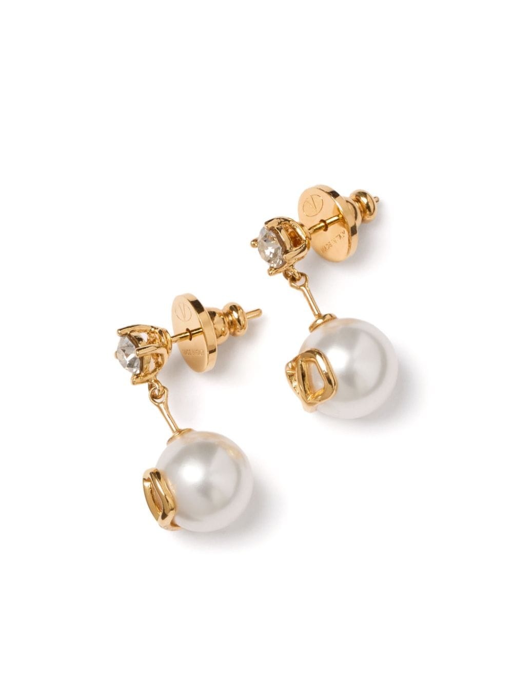 VLogo Signature faux-pearl earrings - 3