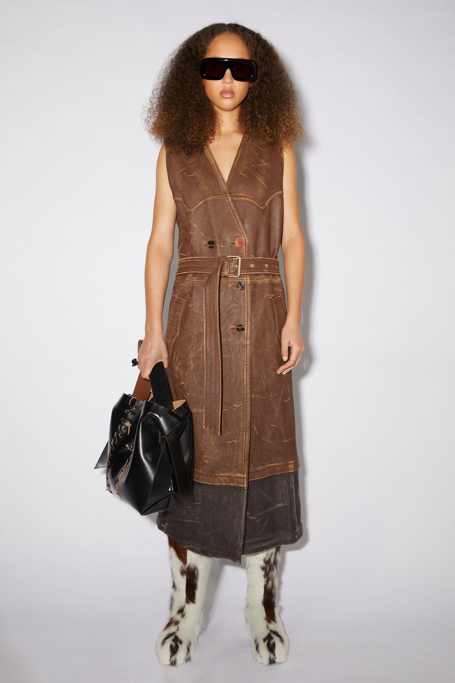 Western style dress - Caramel brown - 2