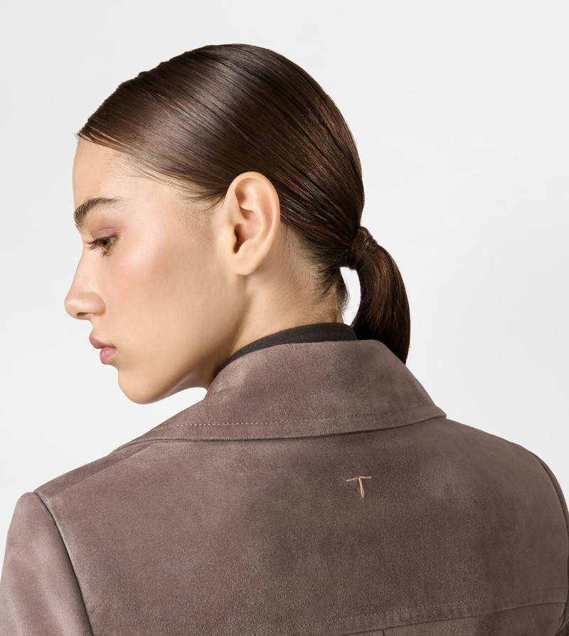 TRENCH COAT IN PASHMY SUEDE - BROWN 6