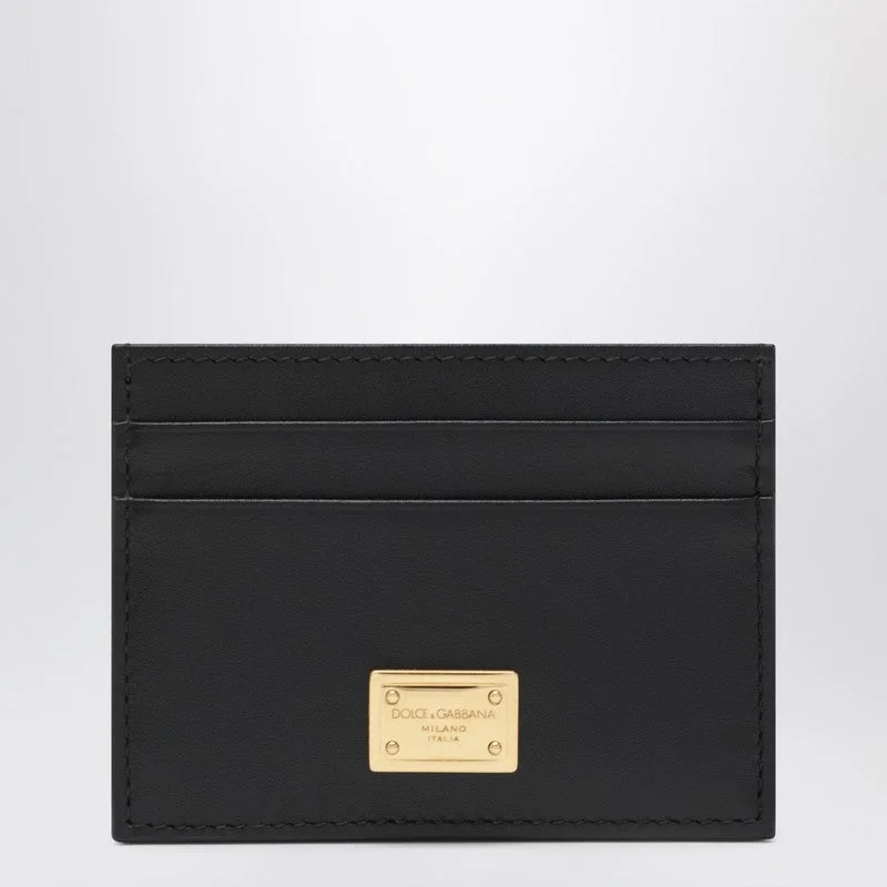 Dolce&Gabbana Black Leather Card Holder With Logo Tag Women - 1