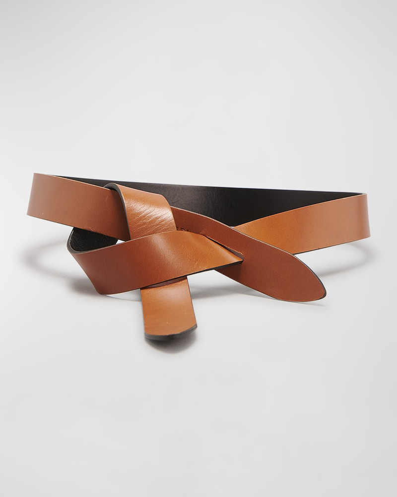 LECCE Bicolor Leather Pull-Through Belt 1