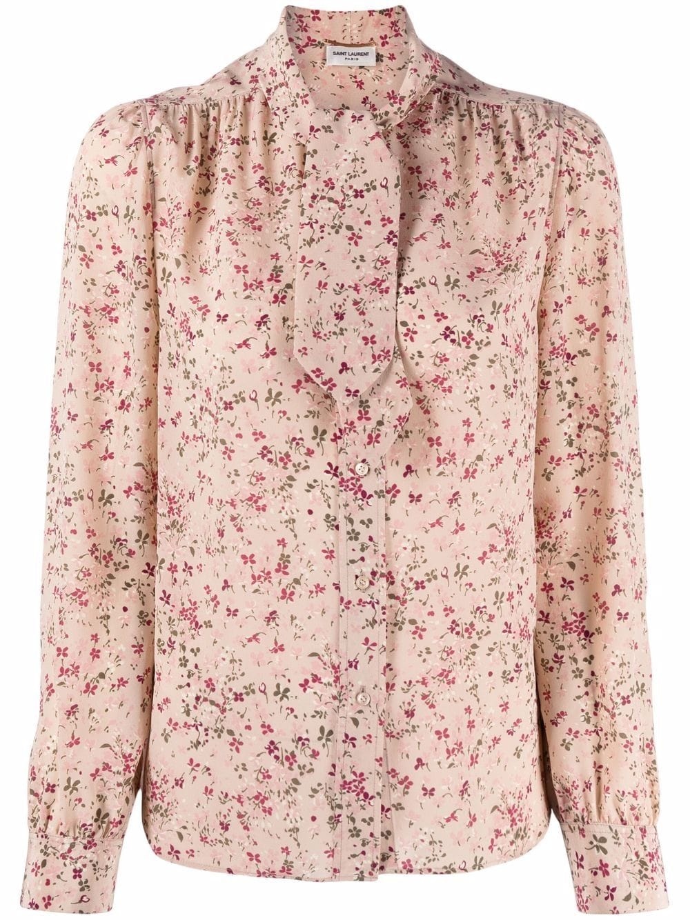 floral-print pussy-bow blouse - 1