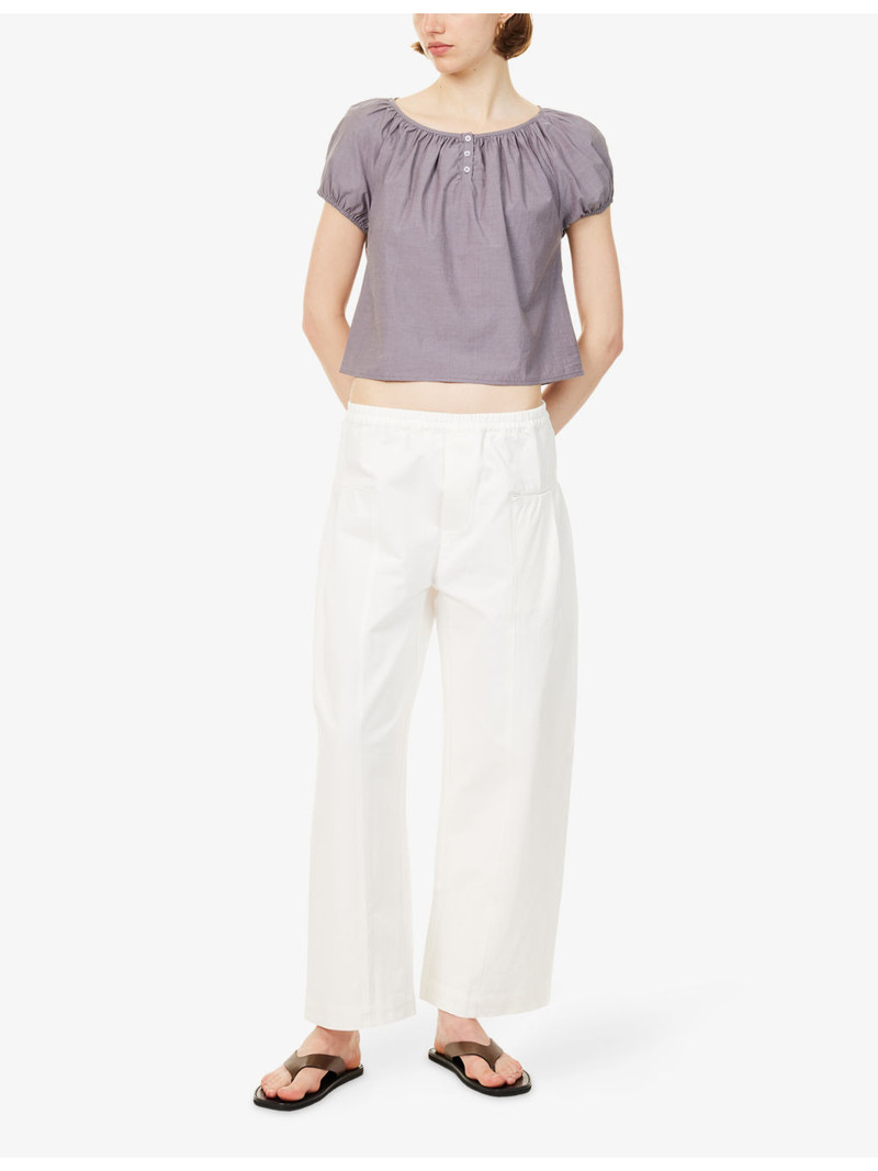 DEIJI STUDIOS Scoop-Neck Short-Sleeve Cotton Top outlook