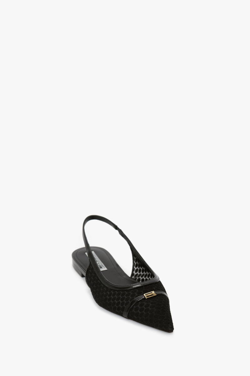 Victoria Beckham Flat Mesh Slingback Pump In Black outlook