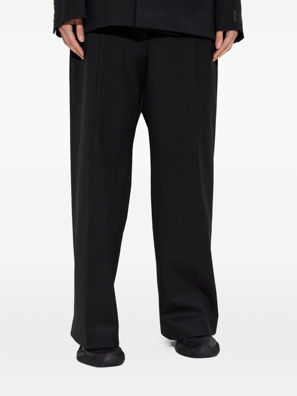 pleated wide-leg trousers - 4