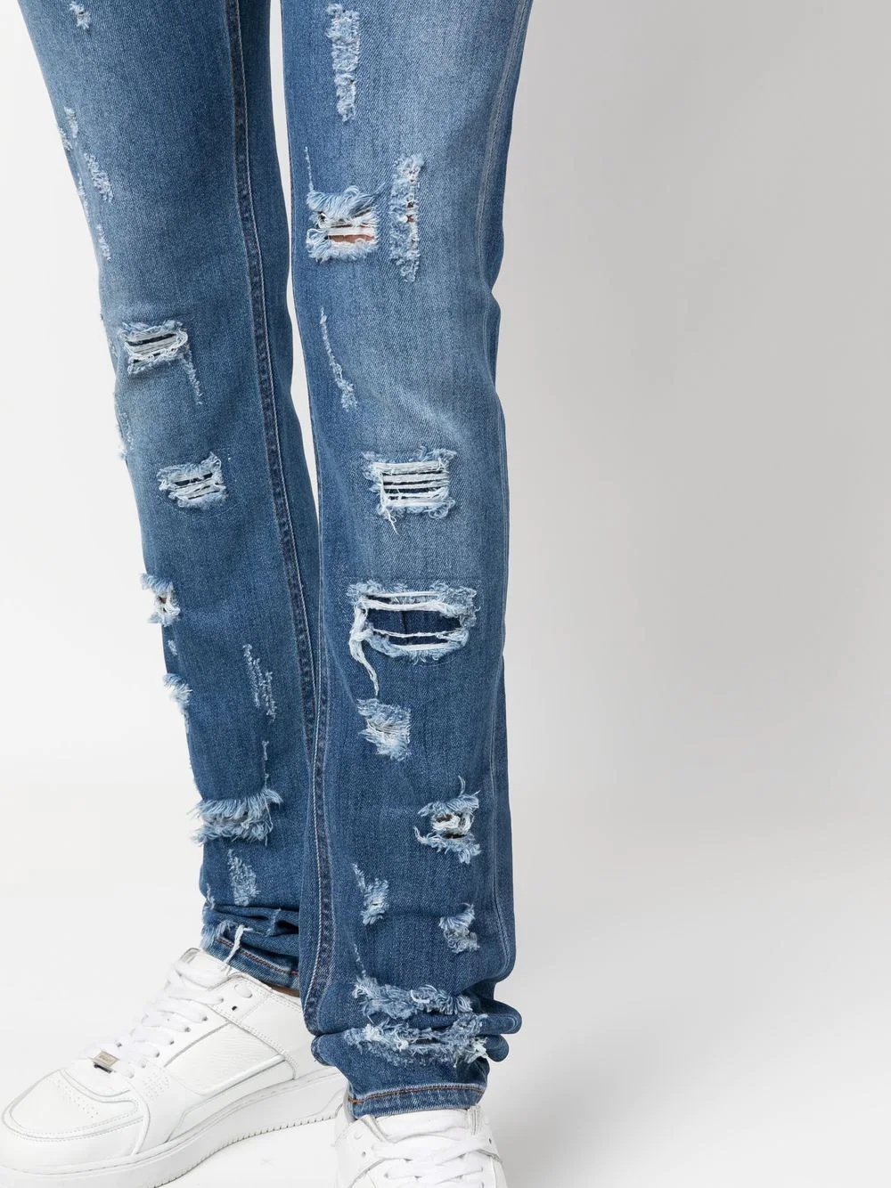 distressed skinny-fit denim jeans - 5