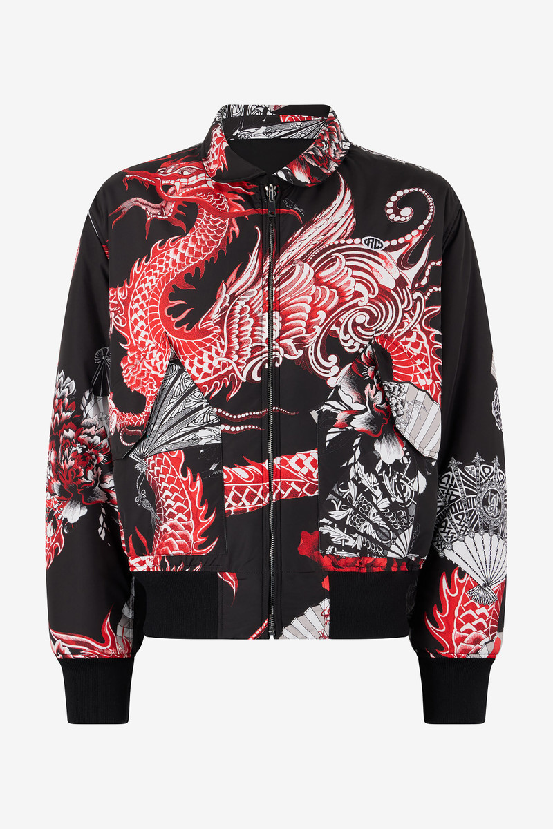 Reversible Bomber Jacket With Dragon 1