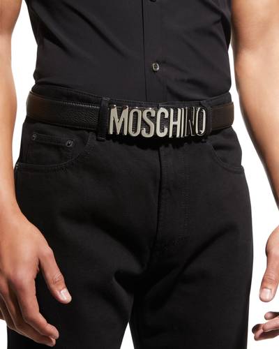 Moschino Men's Leather Logo Belt outlook