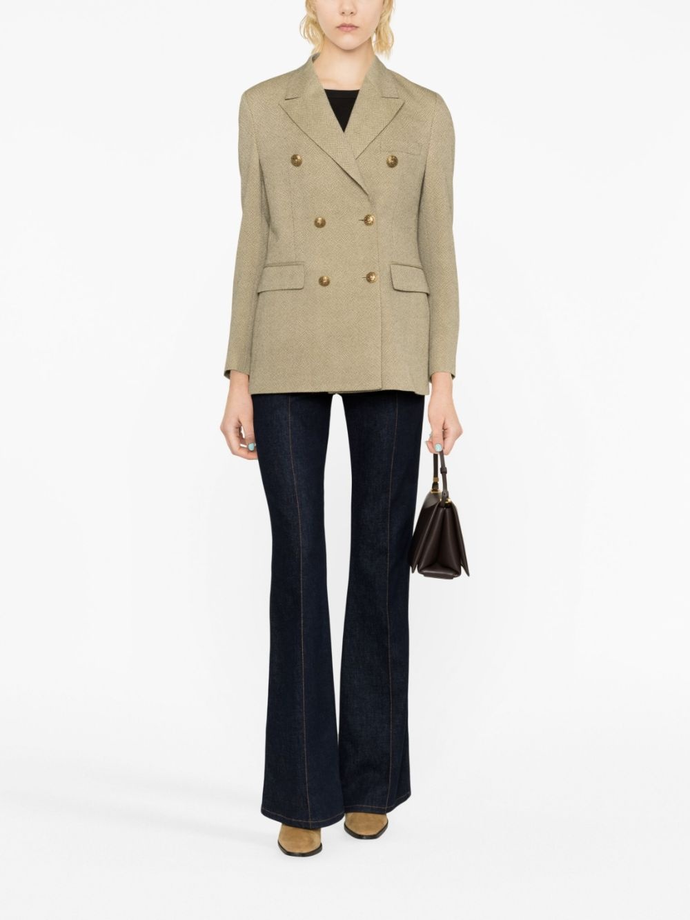 jacquard double-breasted blazer - 2