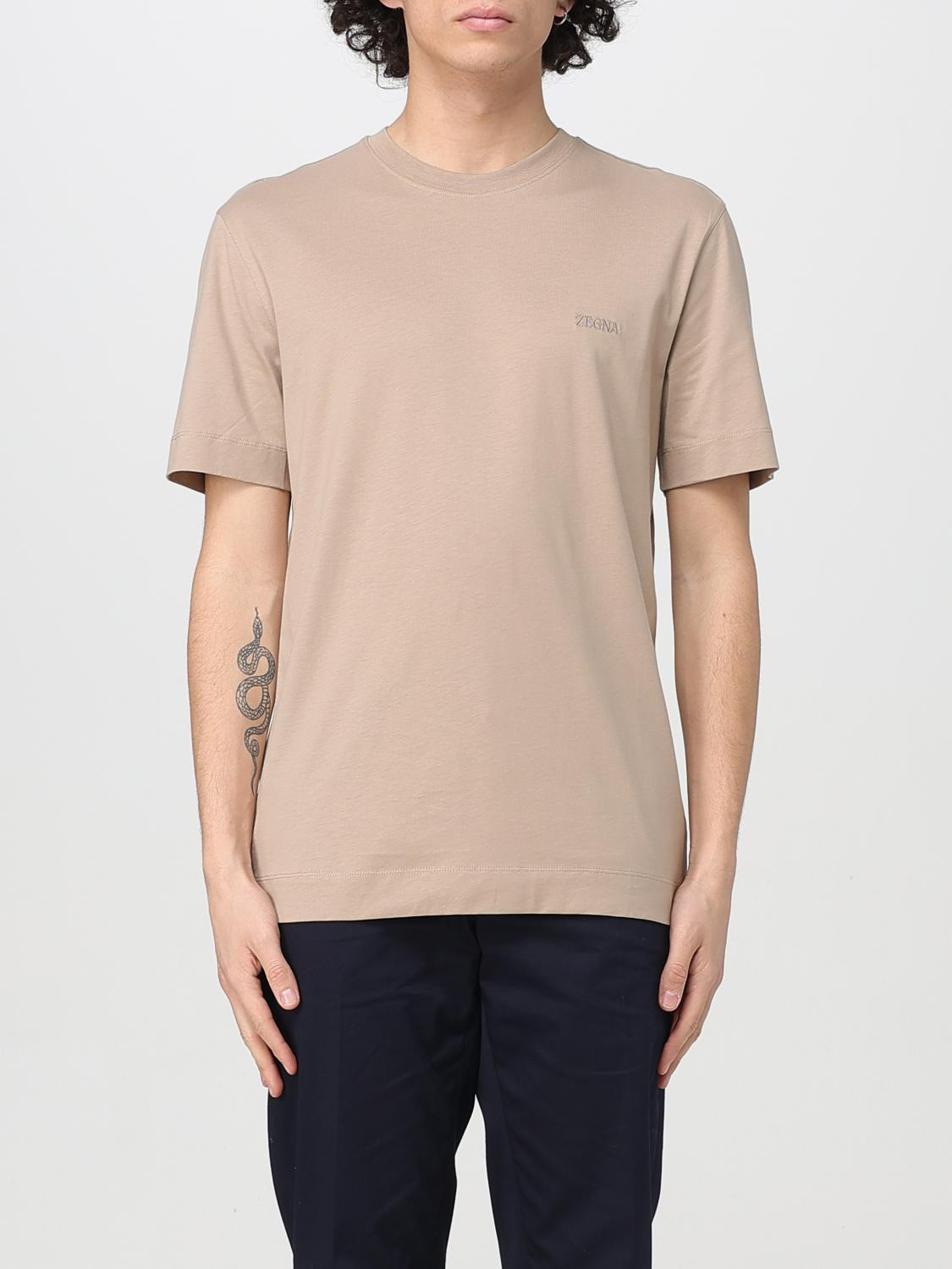 Zegna T-Shirt Men Sand - 1