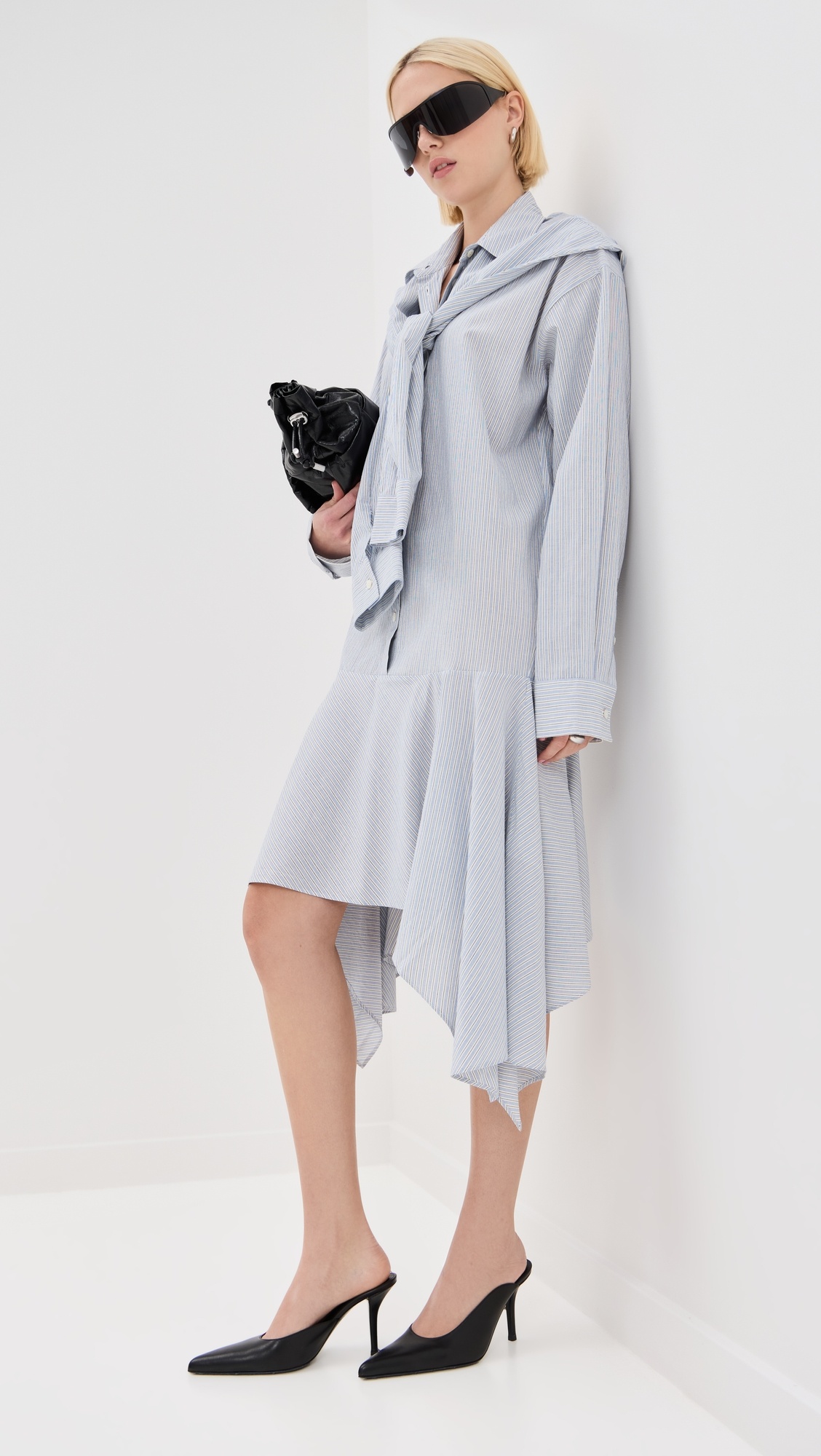 Soft Stripe Shirting Dress - 4