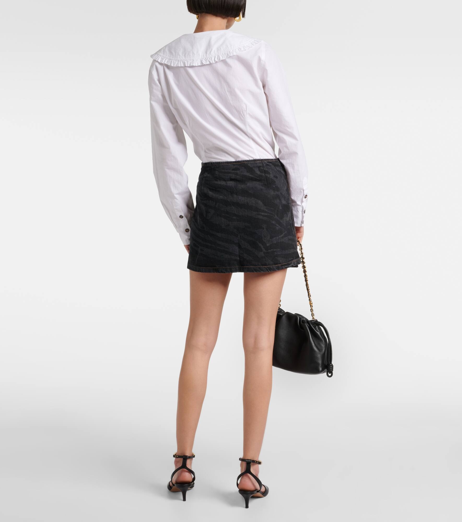 High-rise denim wrap skirt - 3