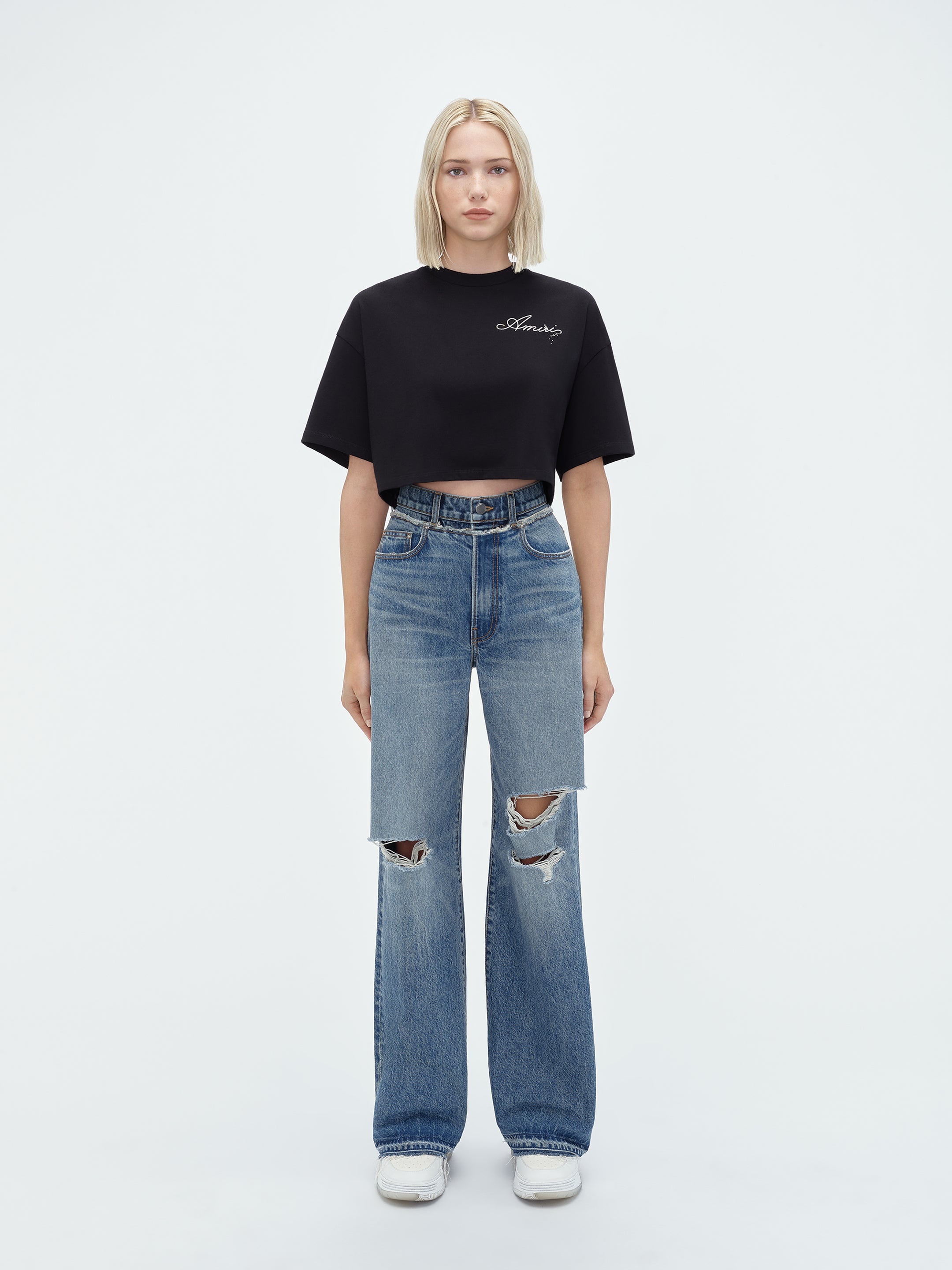 CHAMPAGNE CROPPED TEE - 2