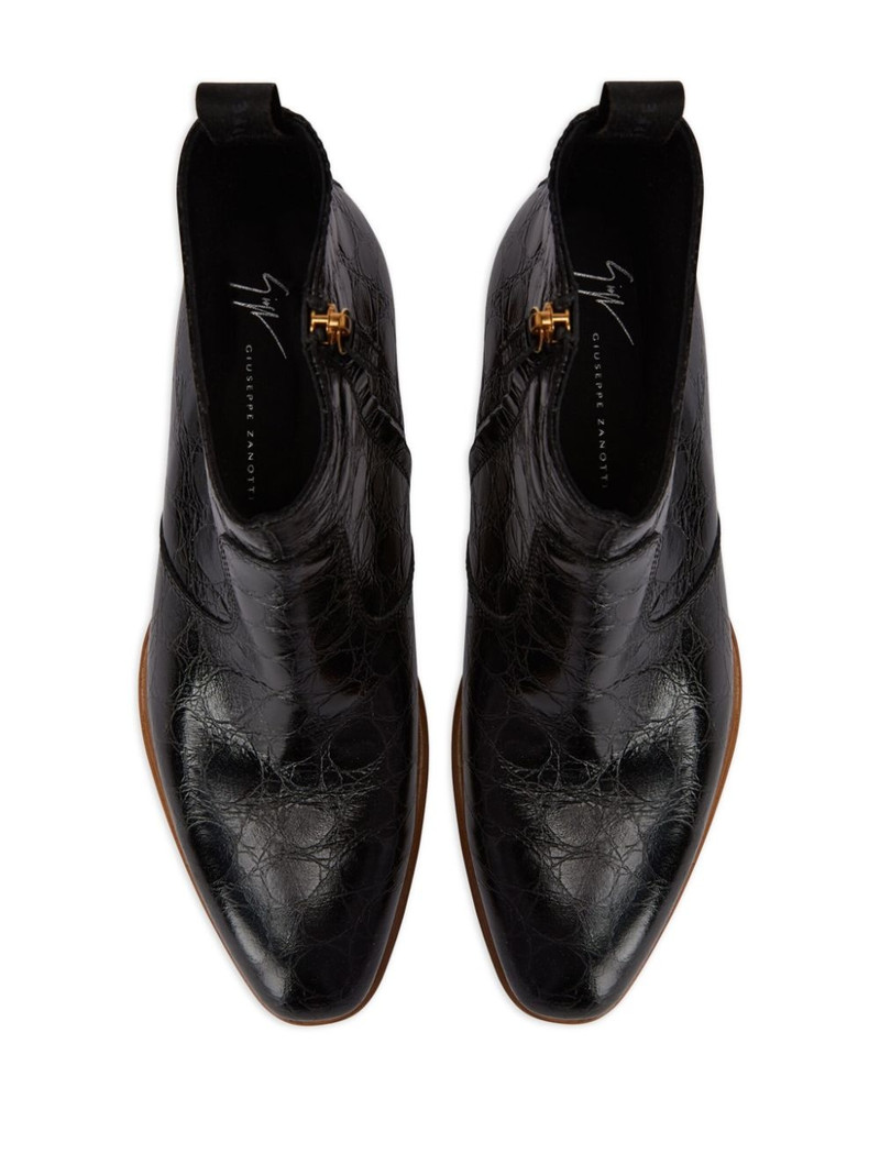 Fabyen crocodile-effect leather boots 4