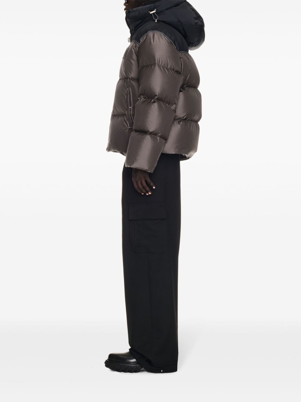logo-patch puffer jacket - 3
