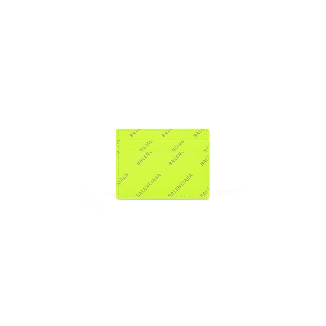 Men's Cash Card Holder With Reflective Allover Logo  in Fluo Yellow - 1
