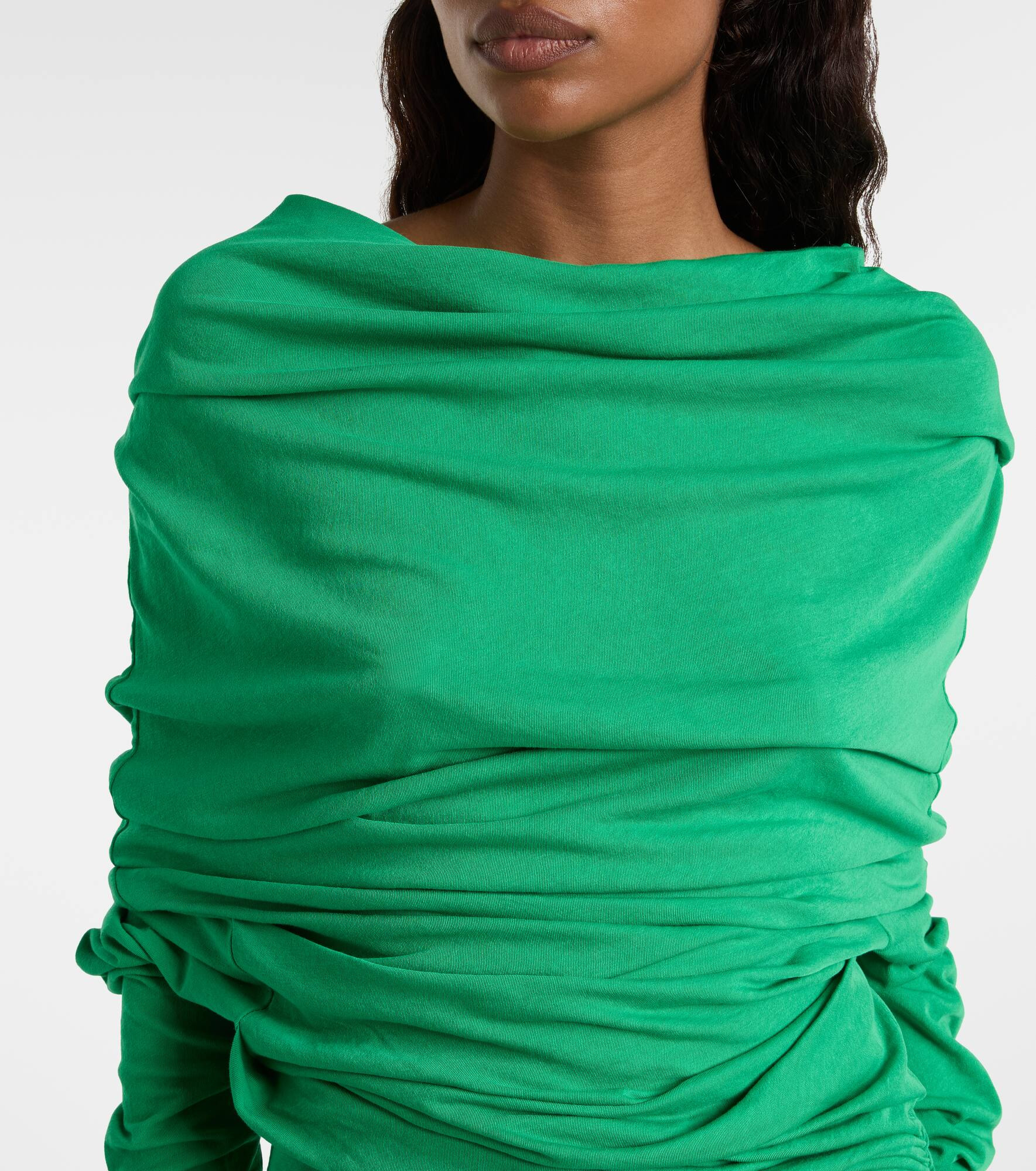 Bound draped cotton-blend maxi dress - 4