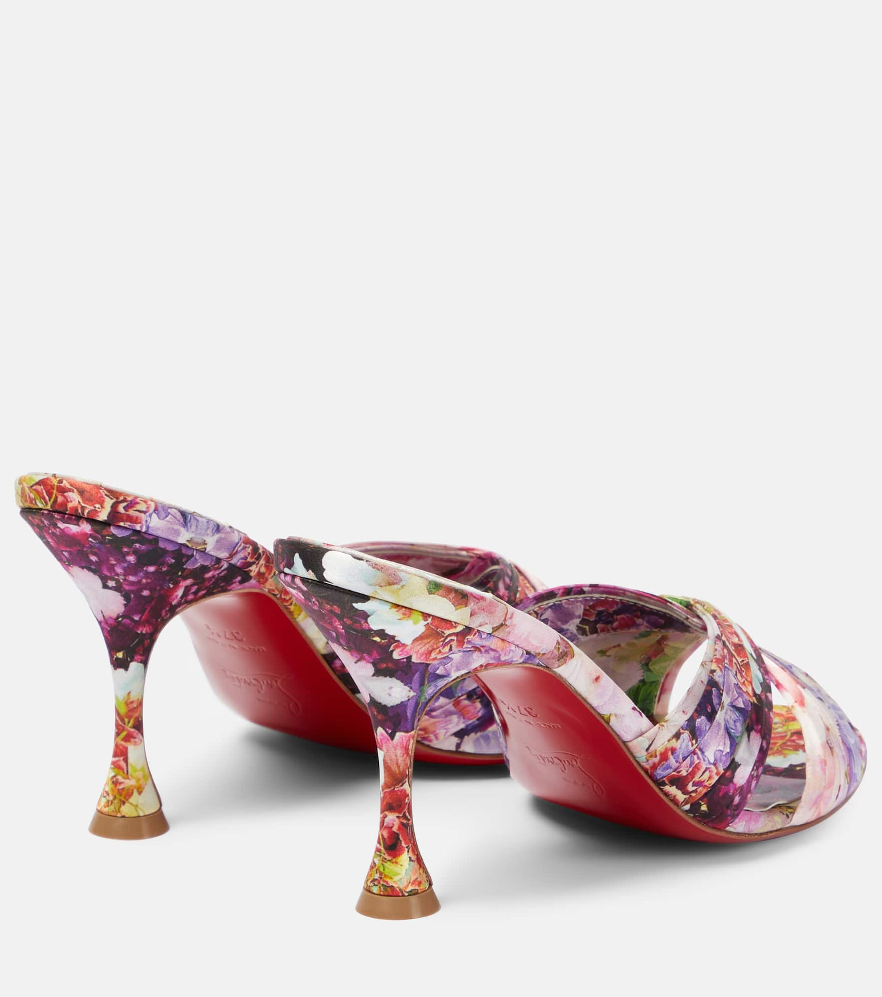 Nicol Is Back floral silk satin sandals - 3