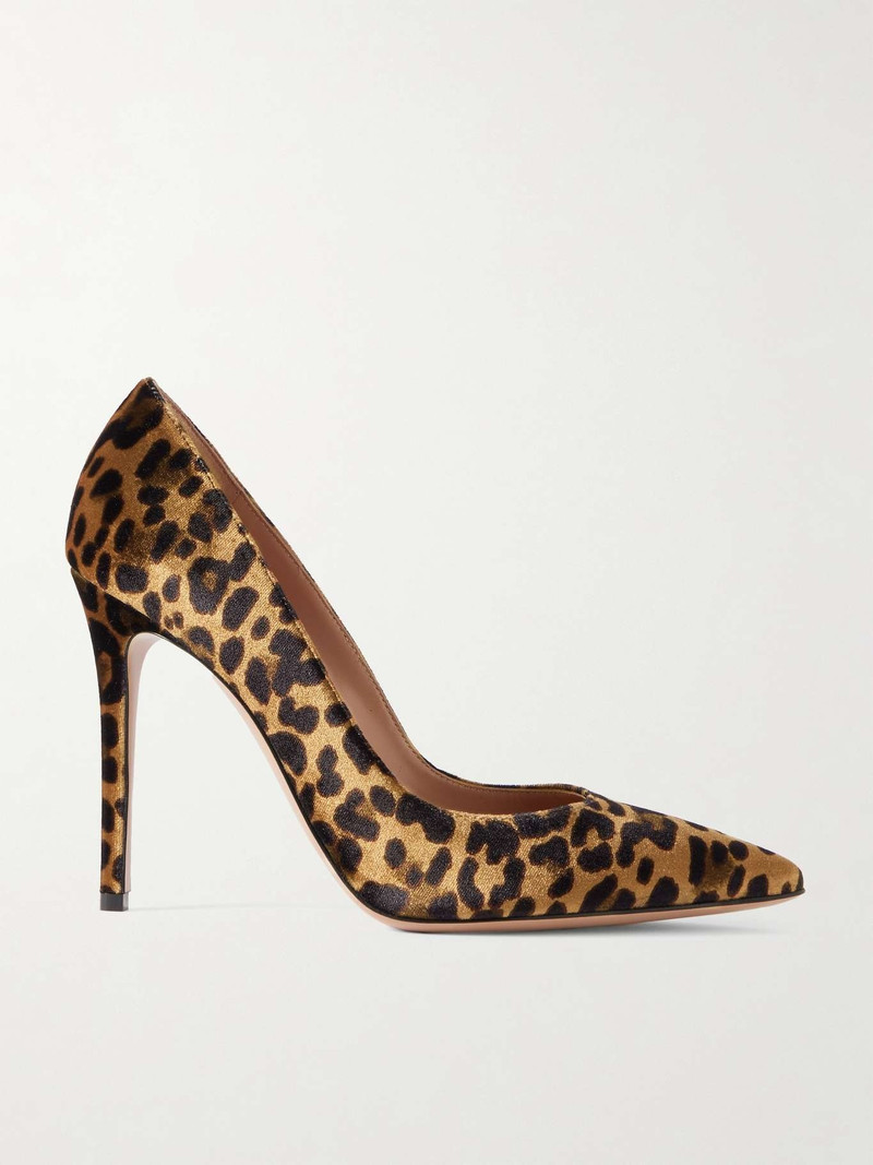 Gianvito 105 leopard-print velvet pumps - 1