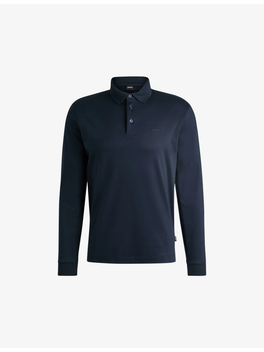 Leisure long-sleeved cotton-jersey polo shirt - 1