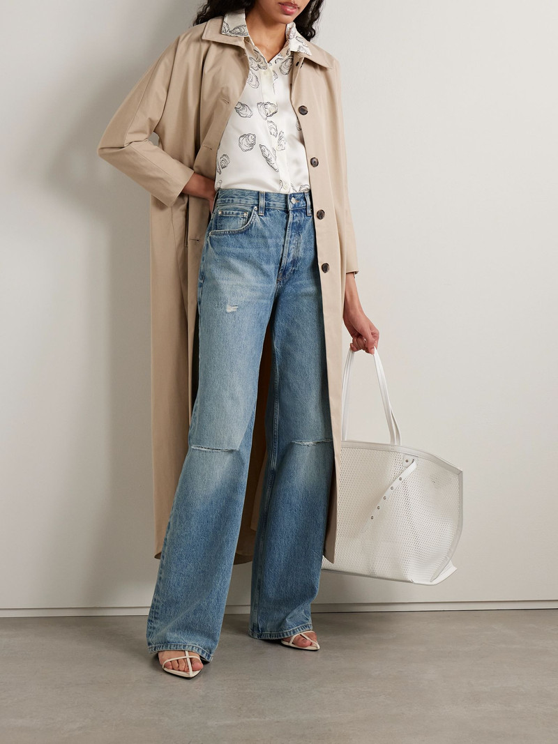 ANINE BING Hugh distressed high-rise wide-leg jeans Mid denim outlook