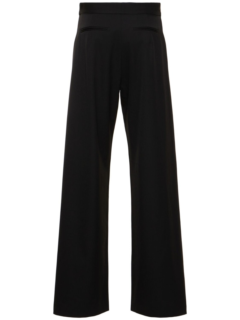 Fold wide wool blend pants - 5