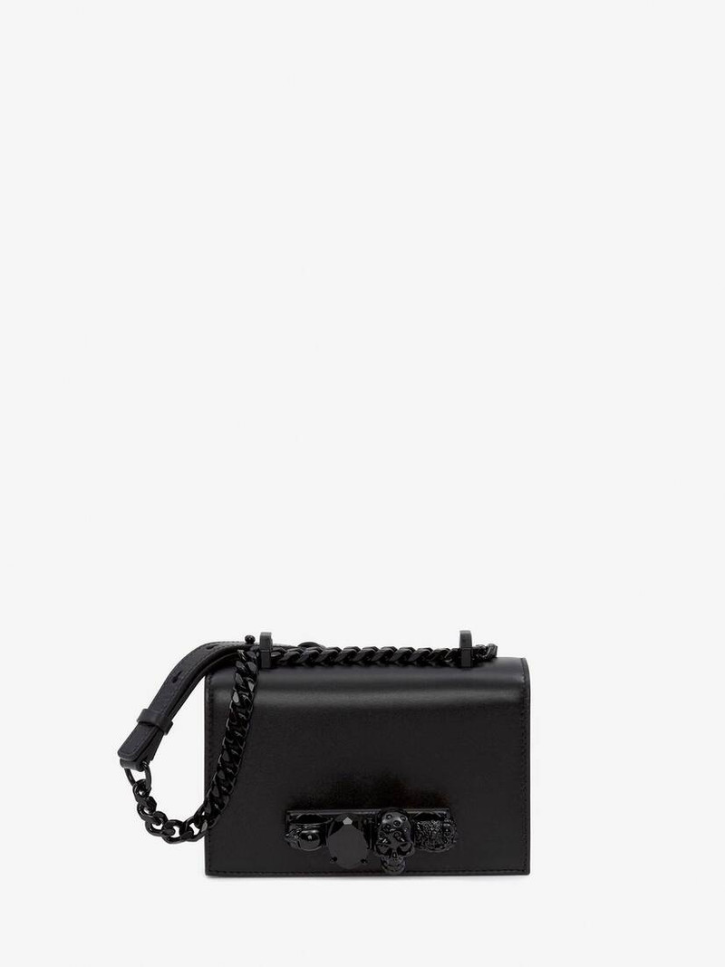 Women's Mini Jewelled Satchel in Black - 1