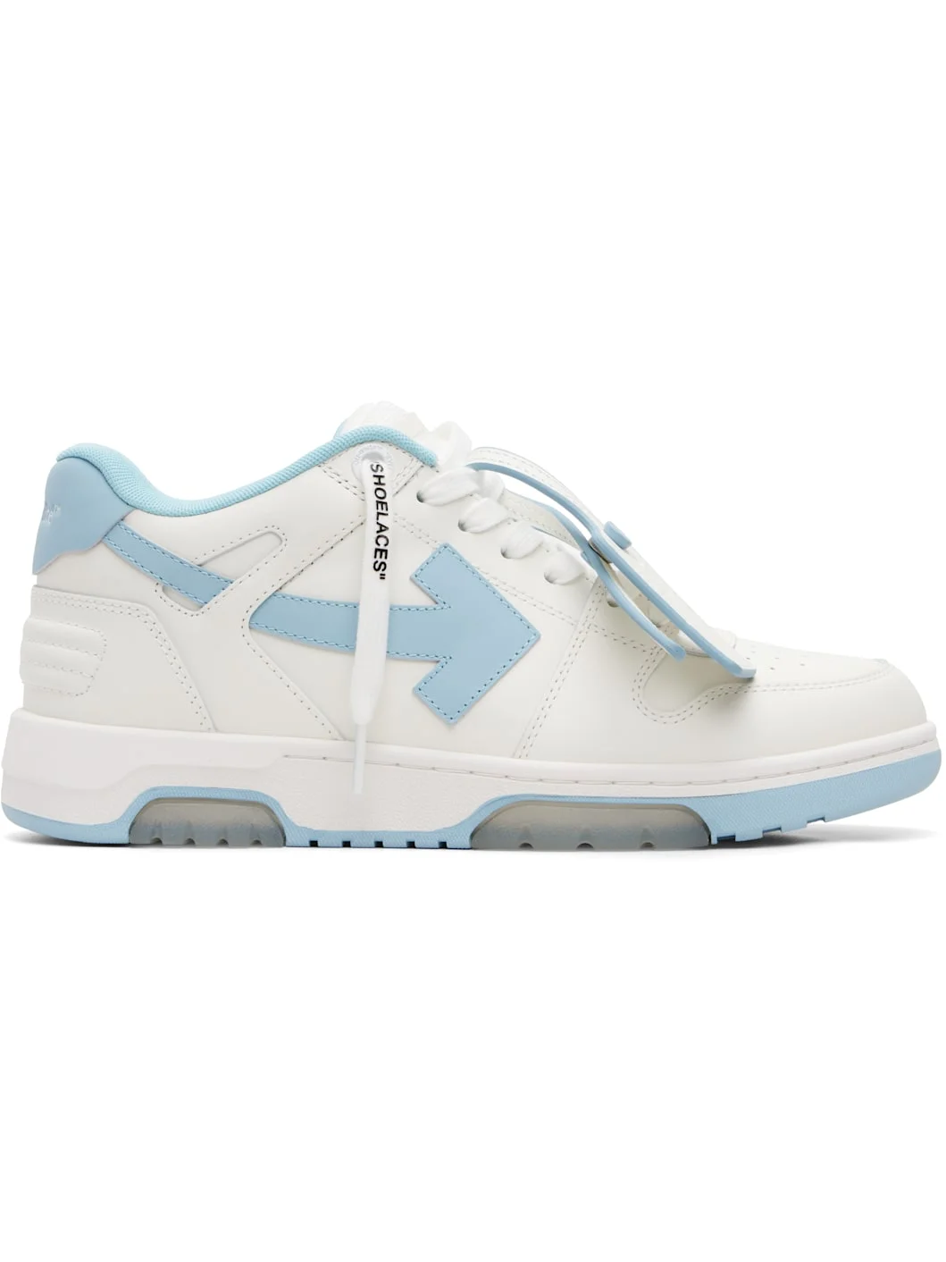 White & Blue 'Out Of Office' Sneakers - 1