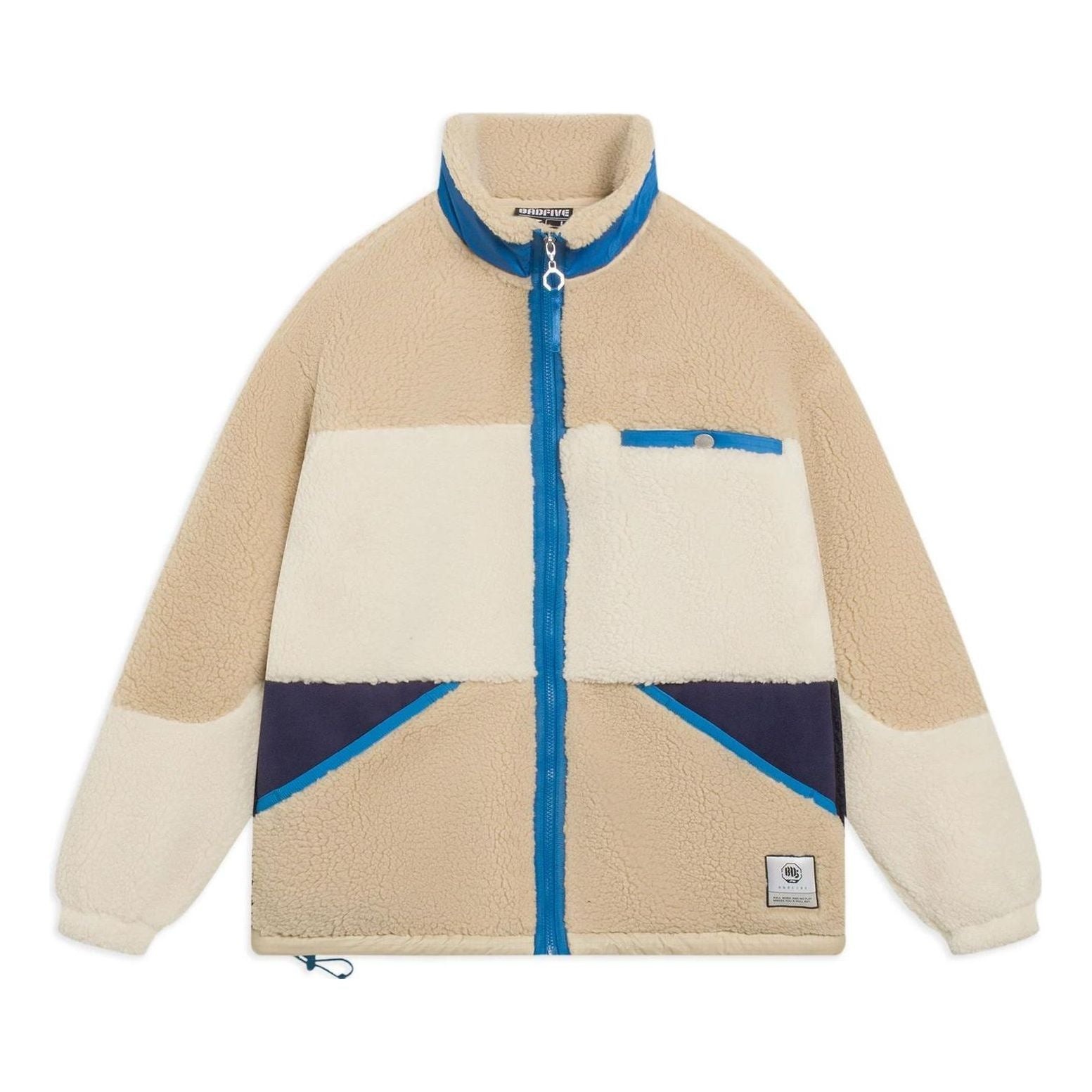 Li-Ning BadFive Graphic Color Block Polar Fleece Jacket 'Khaki Blue' AFDSA71-1 - 1