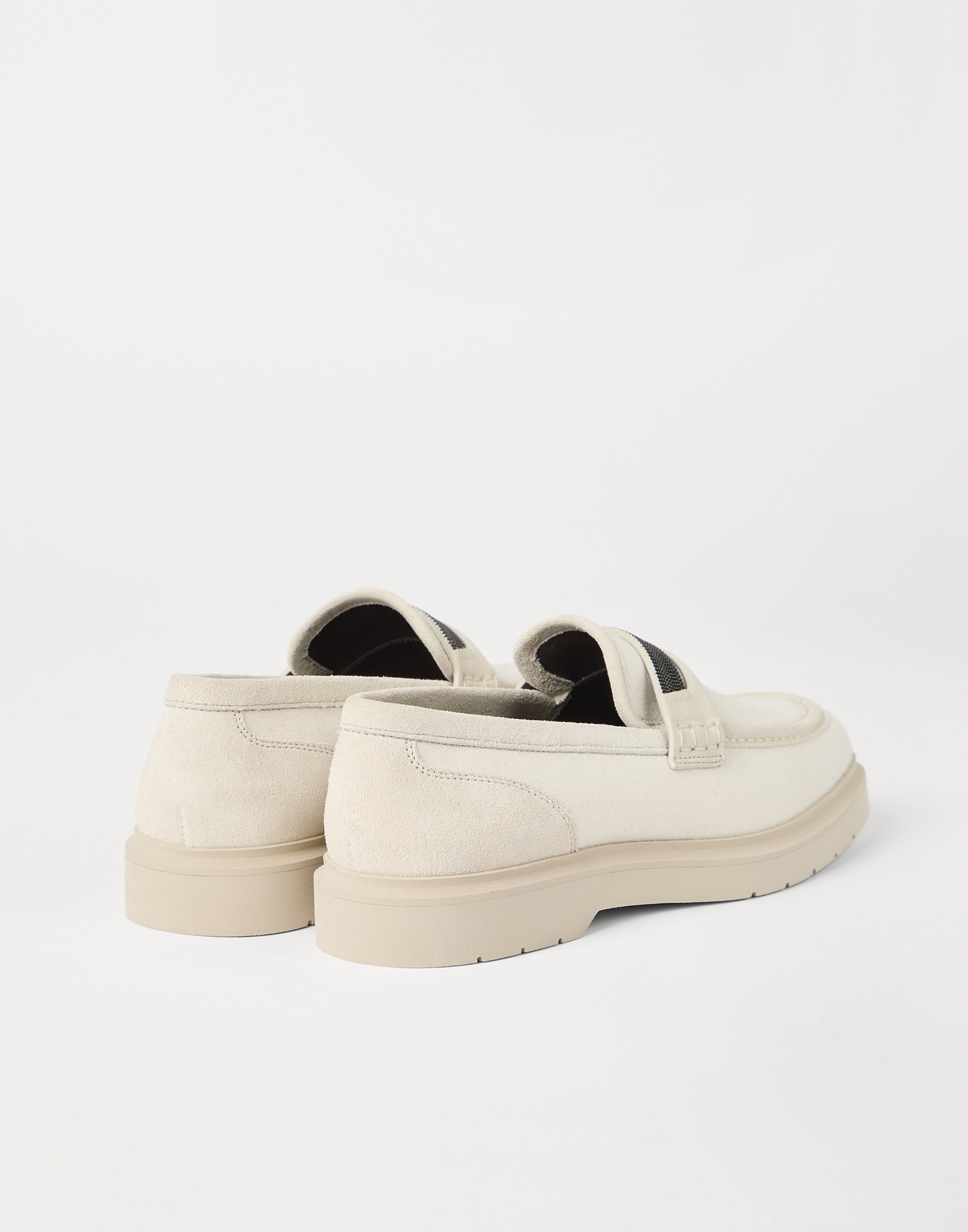 Water-resistant denim penny loafers with precious detail - 2