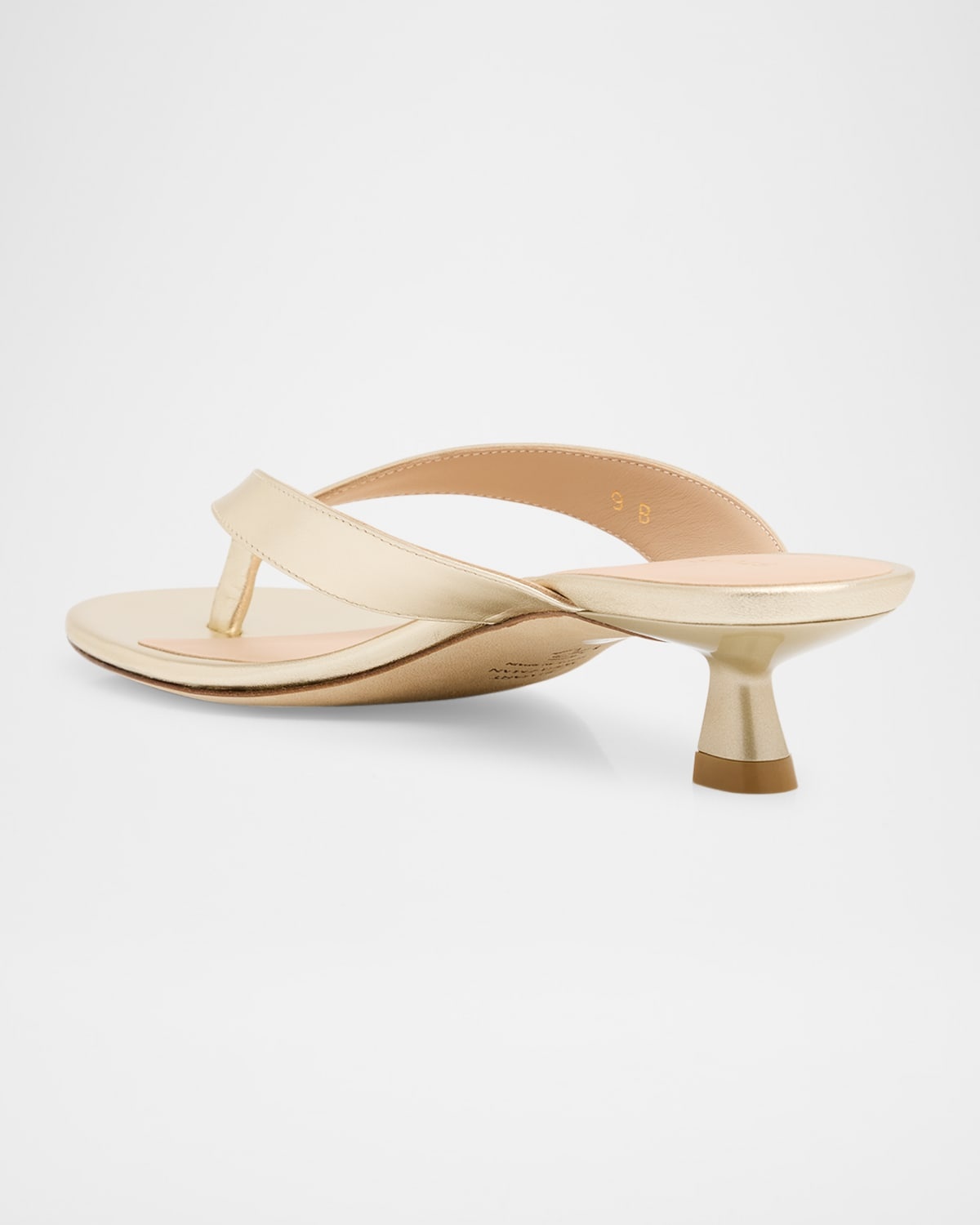 Rio Metallic Kitten-Heel Thong Sandals - 4