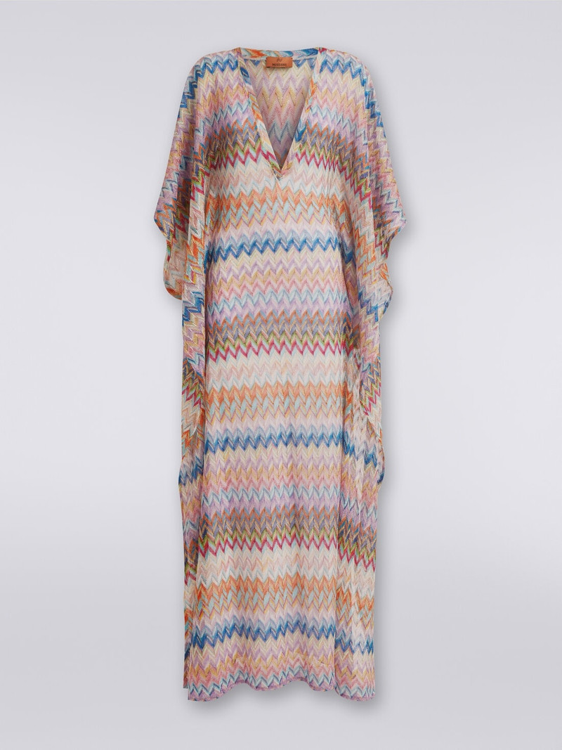 긴 V 목 커버 업 kaftan 와 lurex - 1