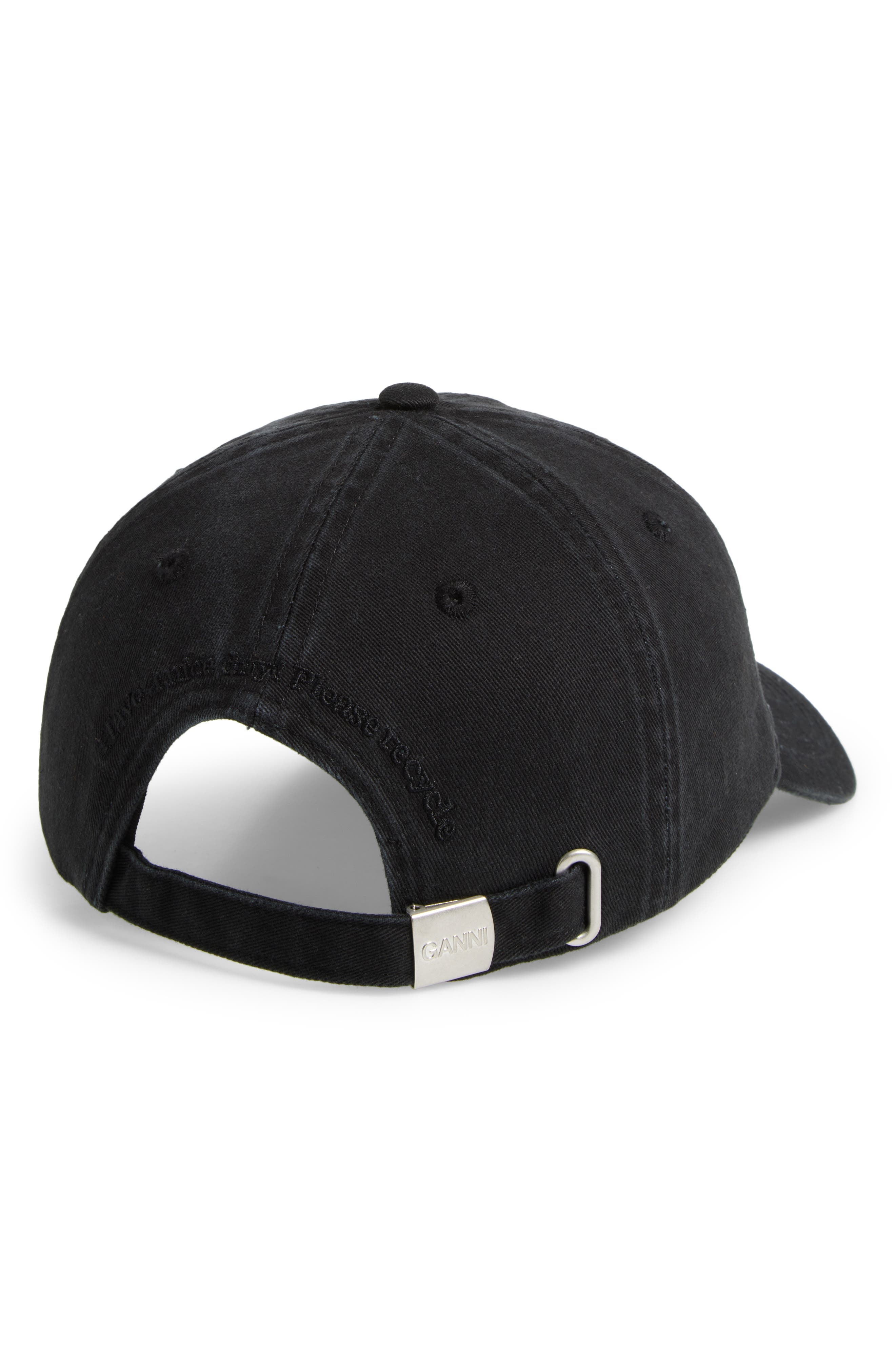 Ganni Washed Cotton Canvas Baseball Cap in Black at Nordstrom - 2